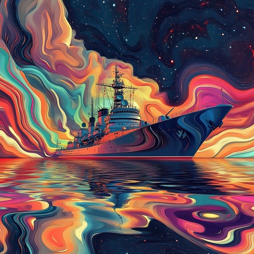 A synthesizer leads a hallucinatory journey through the vast seas, painting a surreal picture of a russian naval odyssey. The composition merges historical maritime themes with modern psychedelic influences, creating an immersive and otherworldly auditory experience.