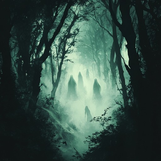 A haunting instrumental piece that transports listeners to an ancient, shadowy forest filled with mysterious whispers and ethereal echoes. The use of traditional folk melodies interwoven with eerie soundscapes creates a deeply unsettling ambiance perfect for those who enjoy tales of the supernatural.