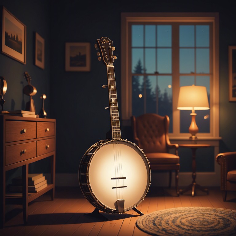 In this composition, the banjo takes a forefront, plucking out rhythms and melodies that are both spirited and introspective, blending influences from folk and modern electronic music to create a spirited, eclectic masterpiece. This piece aims to evoke a sense of journey and introspection, redefining traditional expectations of stringed instruments.