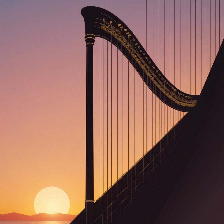 As evening gently closes in, the solo harp takes center stage, emanating soft, lulling tunes that resonate with the colors of the setting sun. Ideal for evoking a sense of calm and contentment, these melodies serve as a musical caress, soothing the soul in solitude.