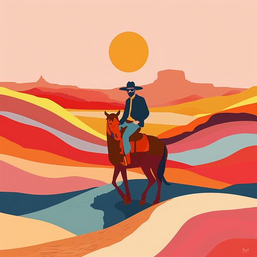 This vibrant and energetic track portrays a cowboy's confident ride through a dusty trail, enhanced by groovy basslines and rhythmic beats. The combination of harmonica and slide guitar with a funk groove creates a playful yet adventurous soundscape. Ideal for capturing a sense of confident swagger and modern excitement, this track blends nostalgic western themes with an infectious energy.