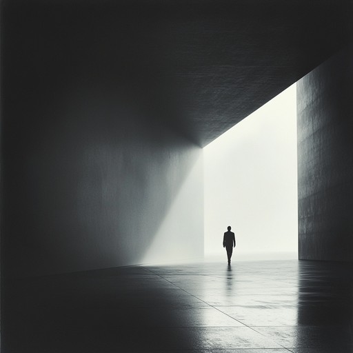 An intriguing minimalist composition exploring silence and delicate tones, creating enigma and introspection