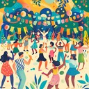 catchy synth melody inspiring dancing and happy summer feelings