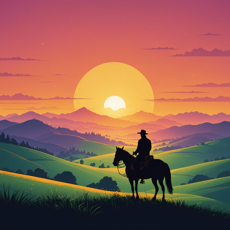 This instrumental track features a vibrant acoustic guitar leading the melody, complemented by a blend of evocative harmonicas and steady drumbeats that embody the spirit of the american west. The music vividly paints scenes of vast open fields, majestic sunsets, and the sense of freedom found in rural expanses.