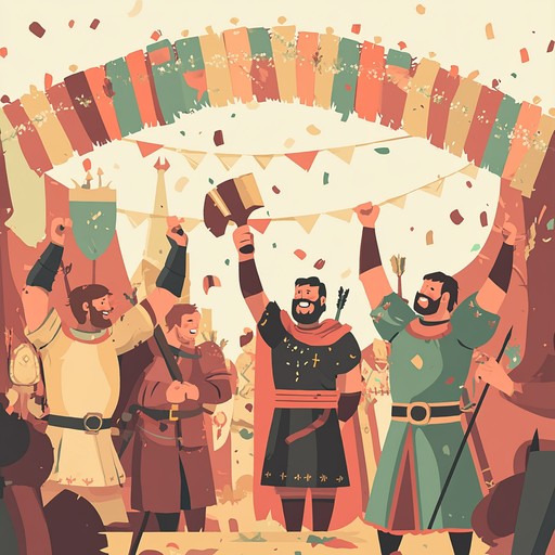 An expansive orchestral piece that uses bold brass and sweeping strings to vividly portray scenes of heroic victory and grand festive celebrations. The dynamic swells and climactic conclusions will inspire and uplift audiences, bringing forth feelings of pride and accomplishment.
