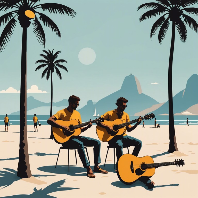 As the guitar strums a soft rhythm, envision a small group of friends gathering under the bright sky of ipanema, sharing stories and laughter, with the backdrop of rio's majestic sights and sounds. This track is not just music; it represents a state of mind, a moment captured in melody and harmony.