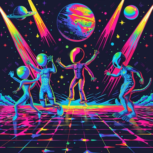 An exhilarating journey through the stars, merging disco grooves with futuristic, space age funk elements. A perfect blend of funky basslines, shimmering synths, and infectious rhythms to transport listeners to an otherworldly dance floor.