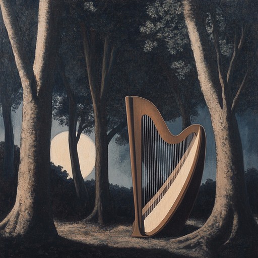 A soft and haunting harp composition that transports the listener to a tranquil and mystical woodland, intertwining ambient atmospheres with neoclassical influences to evoke feelings of serenity and contemplation.