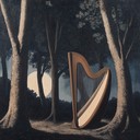 an introspective harp piece capturing the forest's timeless whispers