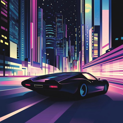 An instrumental track capturing an 80s midnight city drive with smooth synths, mellow electric piano, and gentle beats, evoking nostalgia and neon glow.