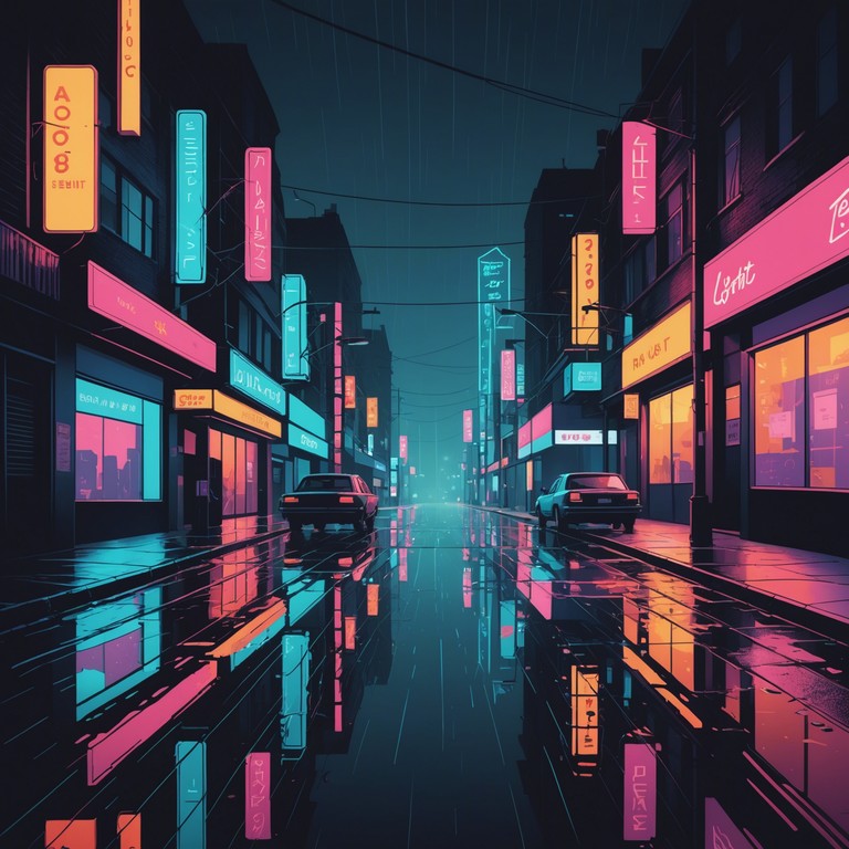 This track captures the feeling of walking through a rain soaked city at night, where the glow of neon reflects off wet streets. The music is built around a core of deep synthesizer tones that weave through a landscape of subtle beats and textured ambient noise, reflecting a journey through introspection and urban isolation.