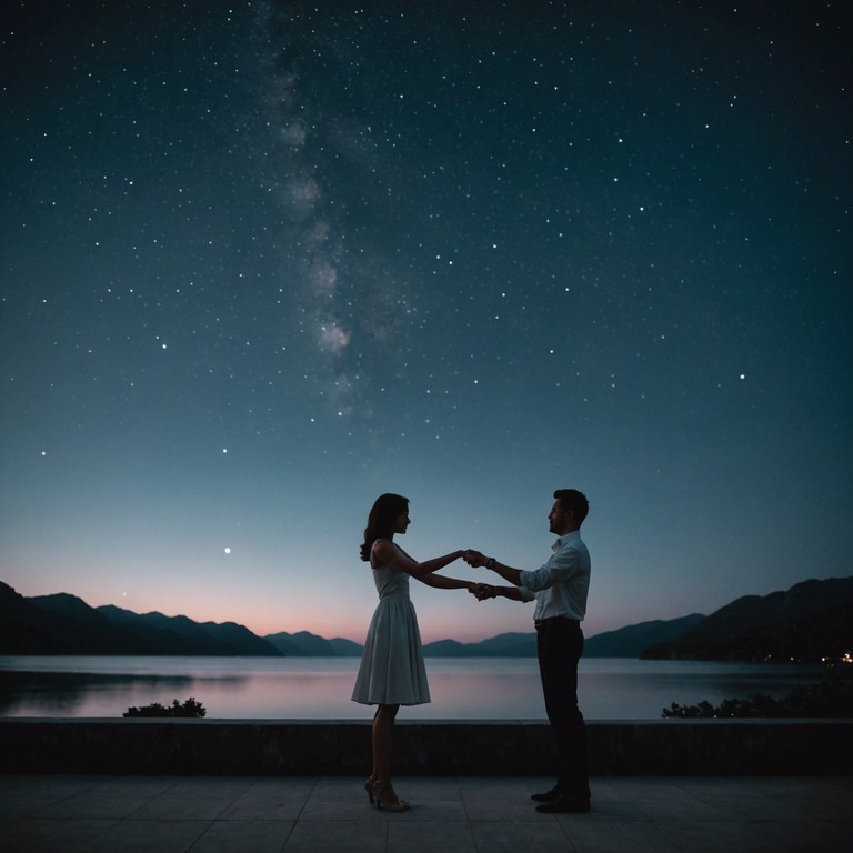 Imagine a couple lost in dance, where the world fades away, and only the music guides their movements under a starry sky. The accordion plays a pivotal role, carrying the melody and the emotional weight of the composition, making every note resonate with the theme of love and connection.