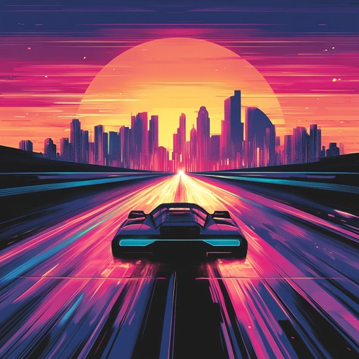 A vibrant synthwave instrumental that channels the essence of cruising rapidly through futuristic cityscapes, featuring dynamic synth leads and driving rhythms that inspire excitement and a sense of adventure