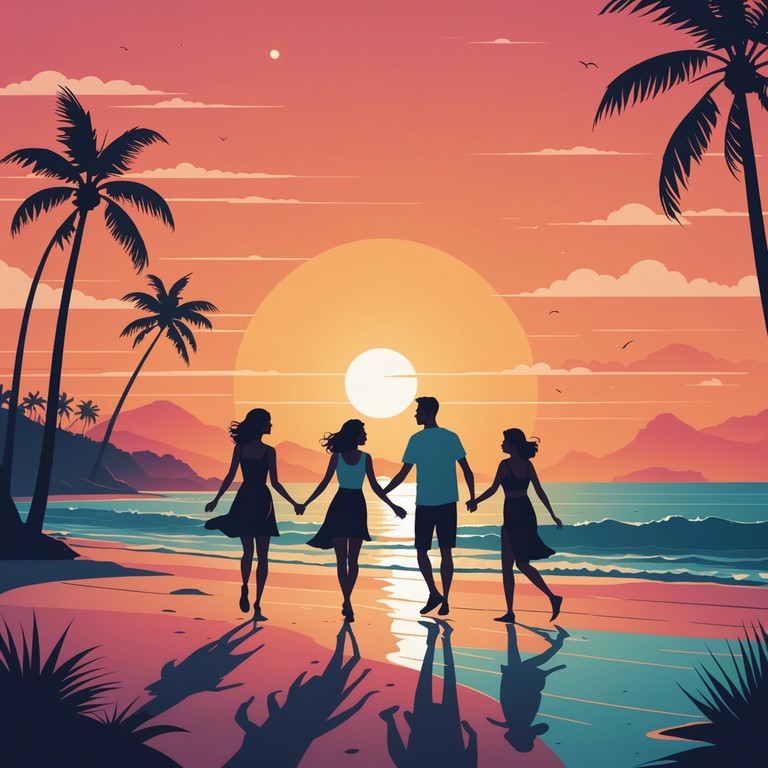 This track embodies the spirit of a sunset beach party with lively mambo rhythms, perfect for sipping cocktails and dancing on the sand. The music is vibrant with strong mambo beats that make every moment feel like a celebration of summer.