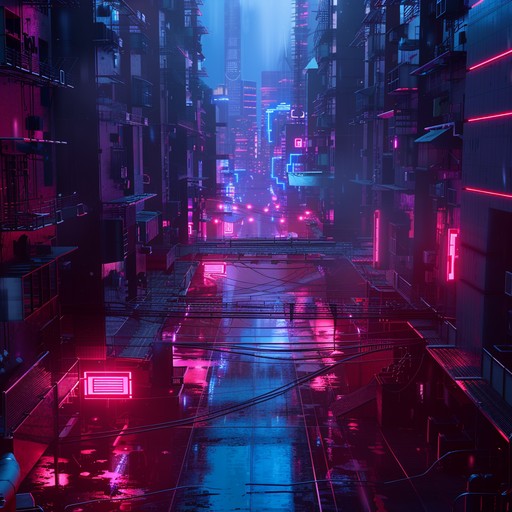 Delve into a futuristic cityscape where classical elegance intertwines with cyber punk grit. This instrumental track features synthesizers and orchestral elements, creating a sophisticated auditory journey through neon lit streets.