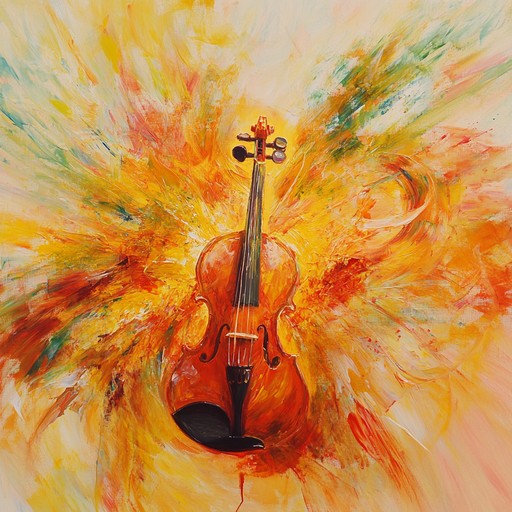 An intense and vibrant orchestral work featuring sweeping violin melodies and powerful dynamics to convey the fierce energy and passionate movement of flames.