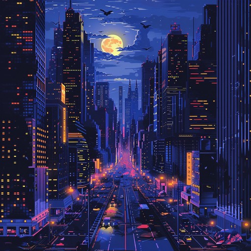 Imagine the bustling energy of a city at night, with lights flickering and the distant sound of a party. This track captures the essence of a lively urban evening, blending elements of electronic and funk with a slightly tipsy, groovy vibe.