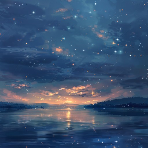 A sophisticated lullaby merging gentle harp with ethereal ambient pads, crafting a serene, nighttime atmosphere. It offers a calming, otherworldly experience for relaxing and peaceful sleep.