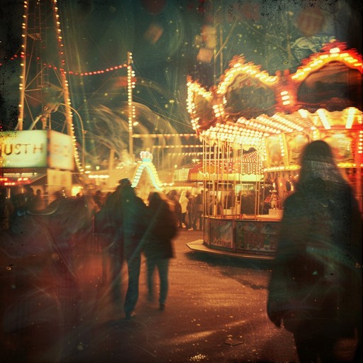 Imagine a nighttime carnival filled with chaotic energy, where the excitement is palpable yet tinged with a dark, gritty undercurrent. The dominant sound of the accordion mixed with heavy percussion sets the stage for an unforgettable carnival ride.