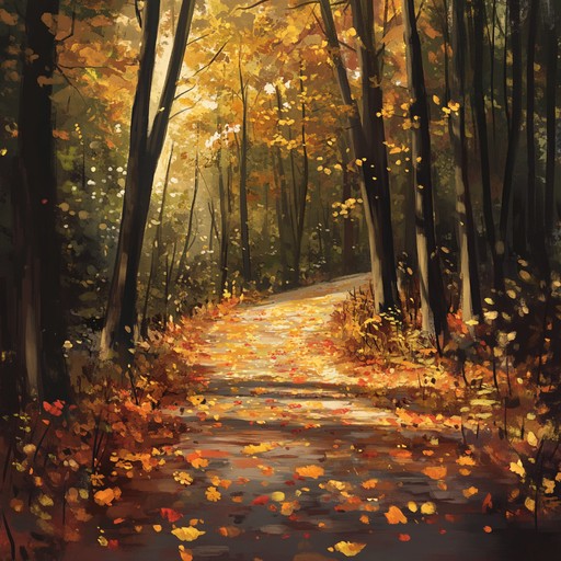 Immerse yourself in a tranquil orchestral piece that captures the gentle rustling of autumn leaves and the serene beauty of nature. This instrumental composition weaves soft strings and delicate woodwinds to evoke a peaceful, contemplative mood, transporting listeners to a quiet forest bathed in golden light.