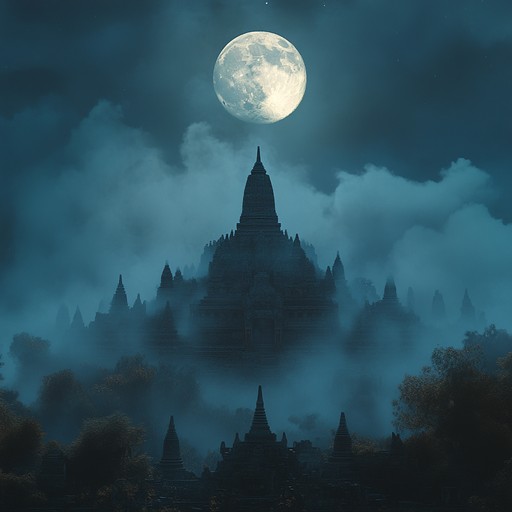 An instrumental piece blending ominous world ethnic sounds to create a mysterious and foreboding atmosphere reminiscent of ancient cultures and hidden depths.