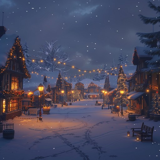 Bright and shimmering chimes accompanied by gentle strings weave a musical tapestry that embodies the joy and wonder of the holiday season, painting pictures of snow laden trees, glittering icicles, and magical evenings enjoyed by the fire.