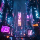 mystical, ambient soundscape with futuristic cyberpunk elements.