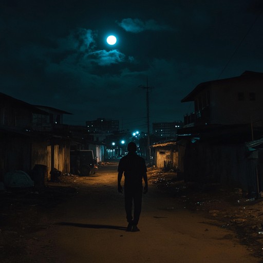 An instrumental afrobeat piece intertwining suspenseful rhythms with atmospheric melodies, evoking mystery as if navigating shadowy streets at night