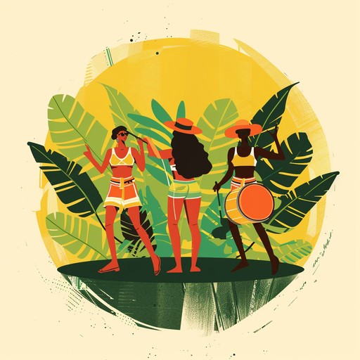 A lively and energetic samba jazz composition featuring the vibrant sounds of brazil. The melody is carried by a playful flute, supported by a rhythmic ensemble of acoustic guitar, piano, double bass, and percussion, including pandeiro and agogo bells. The song evokes the joyful atmosphere of a sun-drenched beach party in rio de janeiro.