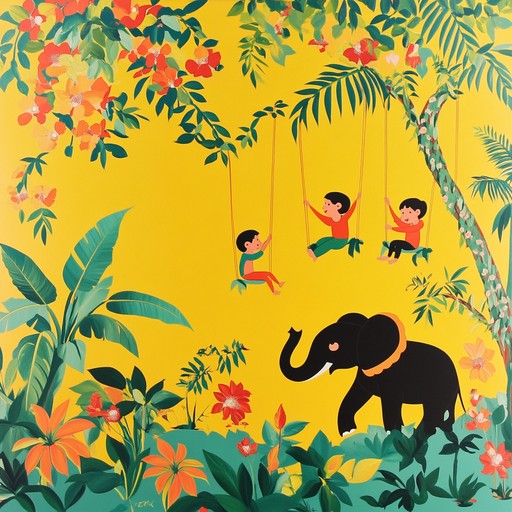 Embark on a wild journey through the jungle with upbeat percussion and lively melodies perfect for children. The track captures the excitement and intensity of exploring unknown territories, encountering wild animals, and swinging from vine to vine. Punctuated by dynamic rhythms and playful instrumental motifs, this composition keeps young adventurers on their toes while sparking imagination and adventure. It’s an unforgettable jungle expedition wrapped in an energetic musical package.