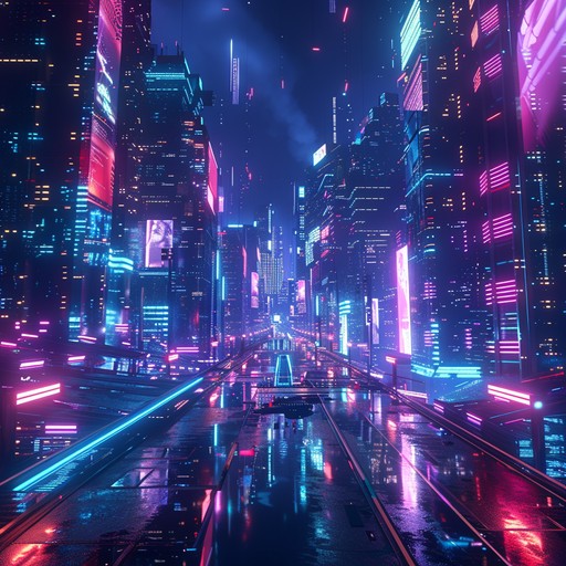 A high energy instrumental synthwave track that captures the essence of an 80s neon lit cityscape. With bright synths, pulsating beats, and a driving bassline, it takes listeners on a spirited ride through a dazzling urban skyline at night, evoking feelings of nostalgia and adventure.