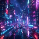 vibrant retro synthwave evoking 80s futuristic night journey