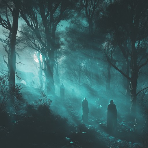 Traverse through an ancient, eerie forest at midnight, haunted by the whispers of spirits and the melancholy cries of nocturnal creatures, all set to a haunting acoustic guitar melody