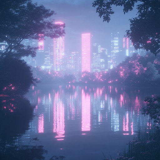 Lush synthesizers and gentle rhythmic patterns create a calming, yet uplifting dreamlike atmosphere. Perfect for winding down and feeling the peaceful ambiance of a neon filled nightscape.