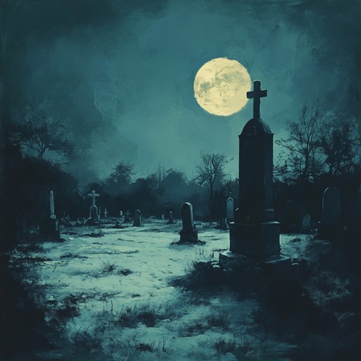 A haunting instrumental track featuring deep atmospheric guitars combined with eerie synths and choral elements, creating a ghostly ambiance perfect for a haunting metal composition. Layers of reverb and delay add to the spectral aura.