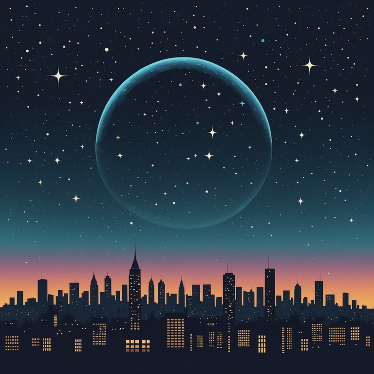 As if borne on celestial winds, the synthesized melodies intertwine with rhythms that mimic the heartbeat of a far off cosmic metropolis. The track encapsulates the feeling of traversing through shimmering nebulae and starlit skies, providing a sonic exploration of space and time with a palpable urban beat.