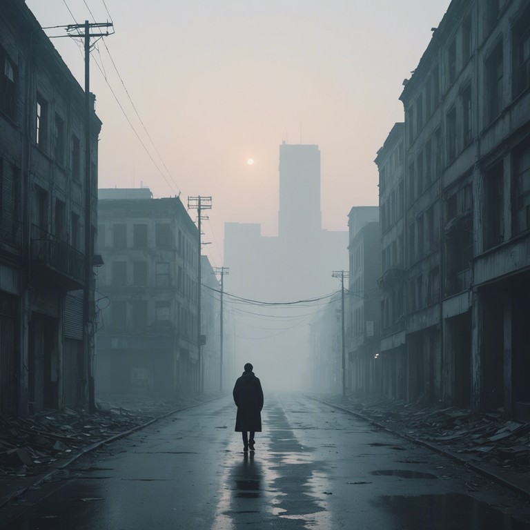 This track is designed to evoke the loneliness of vast, empty spaces where silence amplifies the minimalistic melancholic melodies. The music reflects a journey through abandoned cities and forgotten places, capturing the essence of solitude and introspective thought.