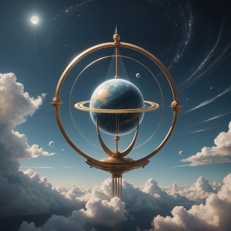 Delve deeper into the tranquility of the cosmos with this captivating composition, where the harp's gentle strums meet operatic elegance in a surreal dreamscape of sound.