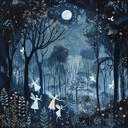 enchanted woodland creatures dance in moonlit glade