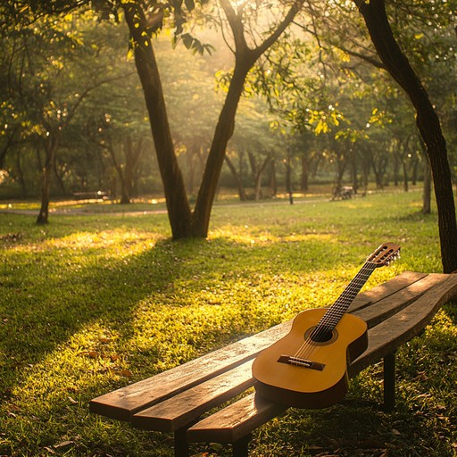 A tender guitar solo reflecting the heartwarming and serene ambiance of an afternoon bathed in sunlight. Soft, intricate fingerstyle patterns combine with gentle harmonics to create a sense of peace and warmth, reminiscent of a pleasant stroll in nature's embrace.