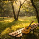 heartwarming guitar performance in a peaceful sunlight ambiance.