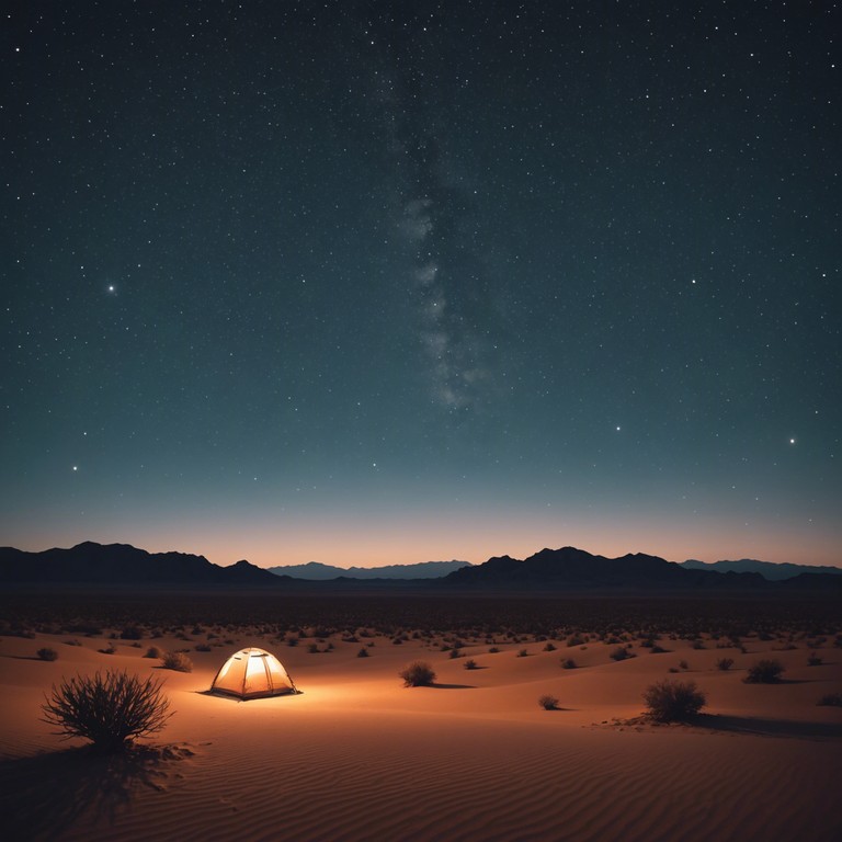 A gentle oud piece evoking the quiet beauty of a desert night, where the sky is a tapestry of stars and peace pervades the cool air. Perfect for relaxation or contemplative moments, the music subtly incorporates traditional middle eastern rhythms and melodies to transport listeners to a serene, mystical landscape.