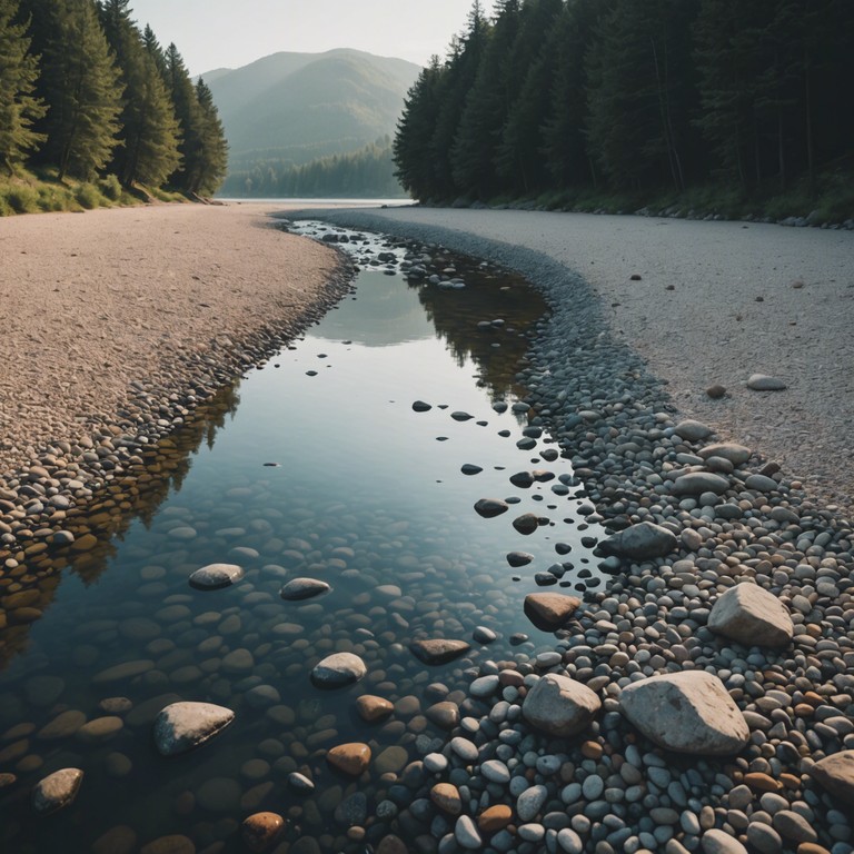 Imagine standing by a serene river, the water gently flowing over smooth rocks, the sound echoing the calm, rhythmic strumming of a clean electric guitar. This piece captures that essence of tranquility interlaced with the raw energy of rock. The music is an embodiment of peace and subtle power, with flowing melodies that encourage relaxation and introspection.