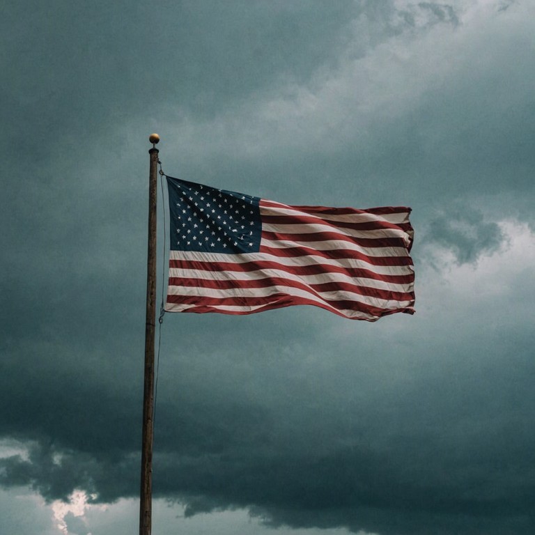 This instrumental captures the essence of deep patriotism coupled with a raw, gritty undertone. Using the electric guitar to imbue a sense of rugged determination and resilience, the piece resonates with themes of perseverance and pride in overcoming adversities. The song starts with a powerful crescendo, peaks in a fiercely passionate display of courage, and concludes on a hopeful, reflective note.