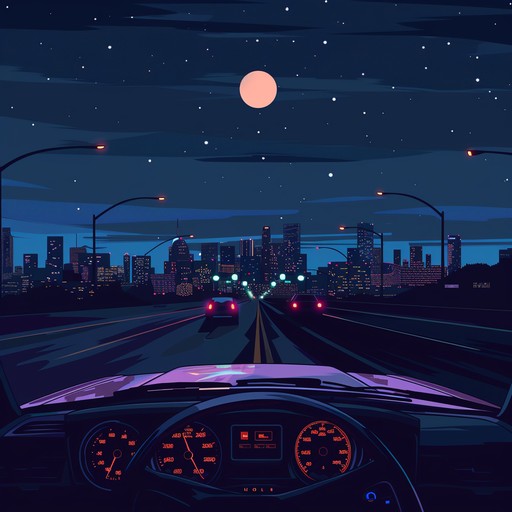 Picture a late-night drive through a city bathed in neon lights, the soundscape featuring deep bass lines and a hypnotic high-hat rhythm that captures the essence of urban nightlife.