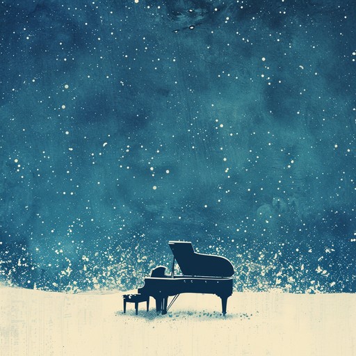 A minimalist contemporary classical piece carried by whispering piano notes that weave a tapestry of deep sorrow and reflection, painting an aural picture of solitude and melancholia on a tranquil winter night.