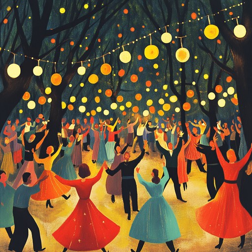 A joyful and vibrant instrumental piece, inspired by traditional folk music. It features lively dance rhythms and celebratory melodies that evoke images of community gatherings and festive lights.