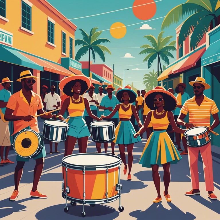 This instrumental track captures the essence of a sun soaked, tropical festival, filled with the lively, uplifting beats of calypso music, designed to evoke the joy of summer and festive celebrations on a caribbean island.