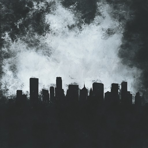 An instrumental grime track characterized by pounding beats, deep bass, and ominous synth layers creating a menacing urban soundscape.