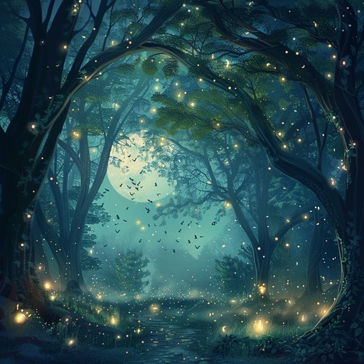 This gentle children's lullaby takes you through a serene, magical woodland as night falls, creating a perfect atmosphere for sleep and relaxation with soft, melodic tones.